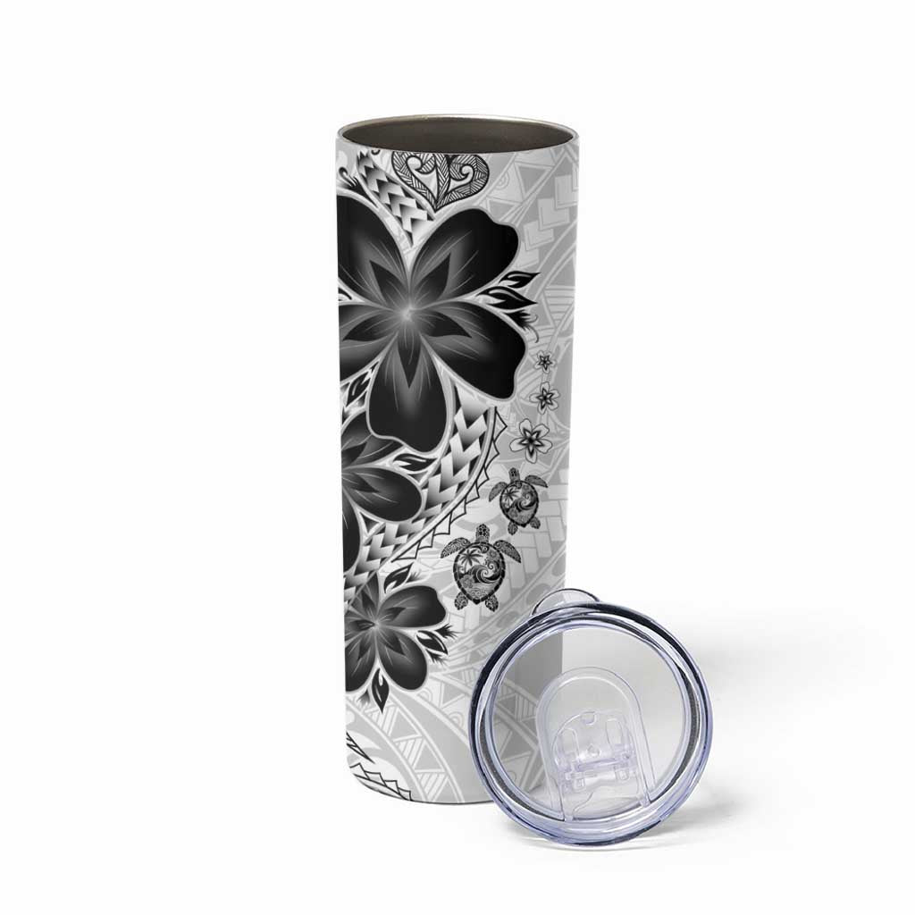 Polynesia Romantic Valentine Skinny Tumbler Sea Turtle Couple With White Plumeria LT05 - Polynesian Pride