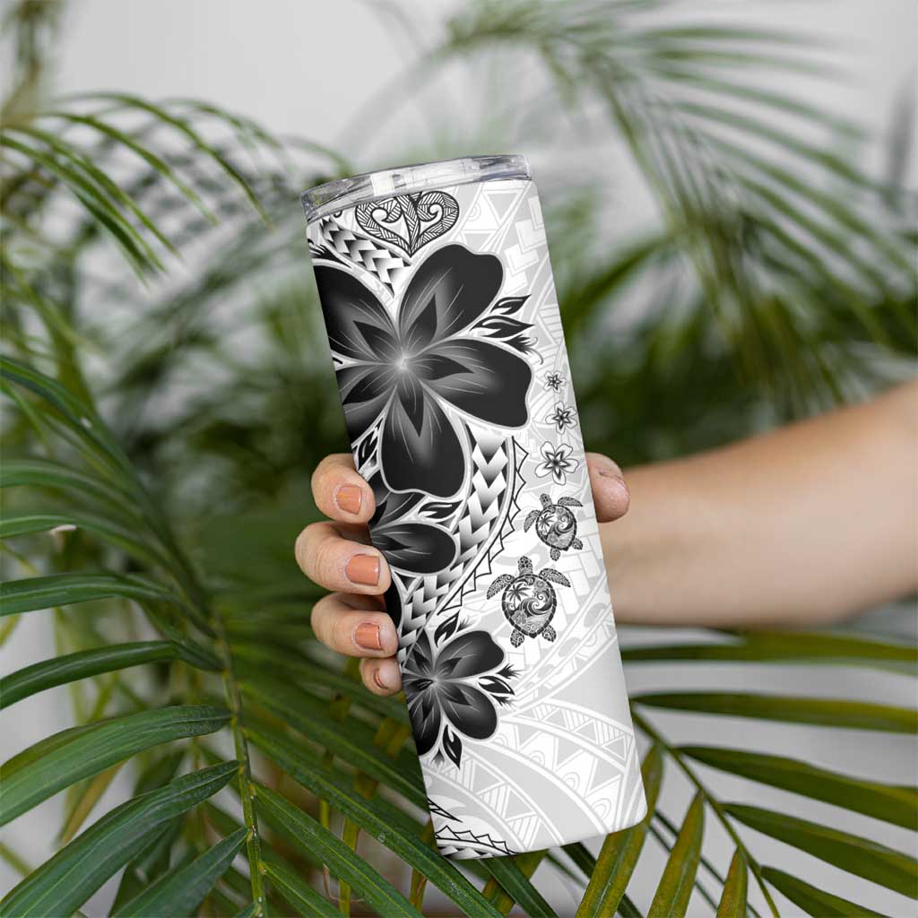 Polynesia Romantic Valentine Skinny Tumbler Sea Turtle Couple With White Plumeria LT05 - Polynesian Pride