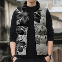 Polynesia Romantic Valentine Sleeveless Puffer Jacket Sea Turtle Couple With White Plumeria LT05 - Polynesian Pride