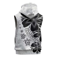 Polynesia Romantic Valentine Sleeveless Zip Hoodie Sea Turtle Couple With White Plumeria LT05 - Polynesian Pride