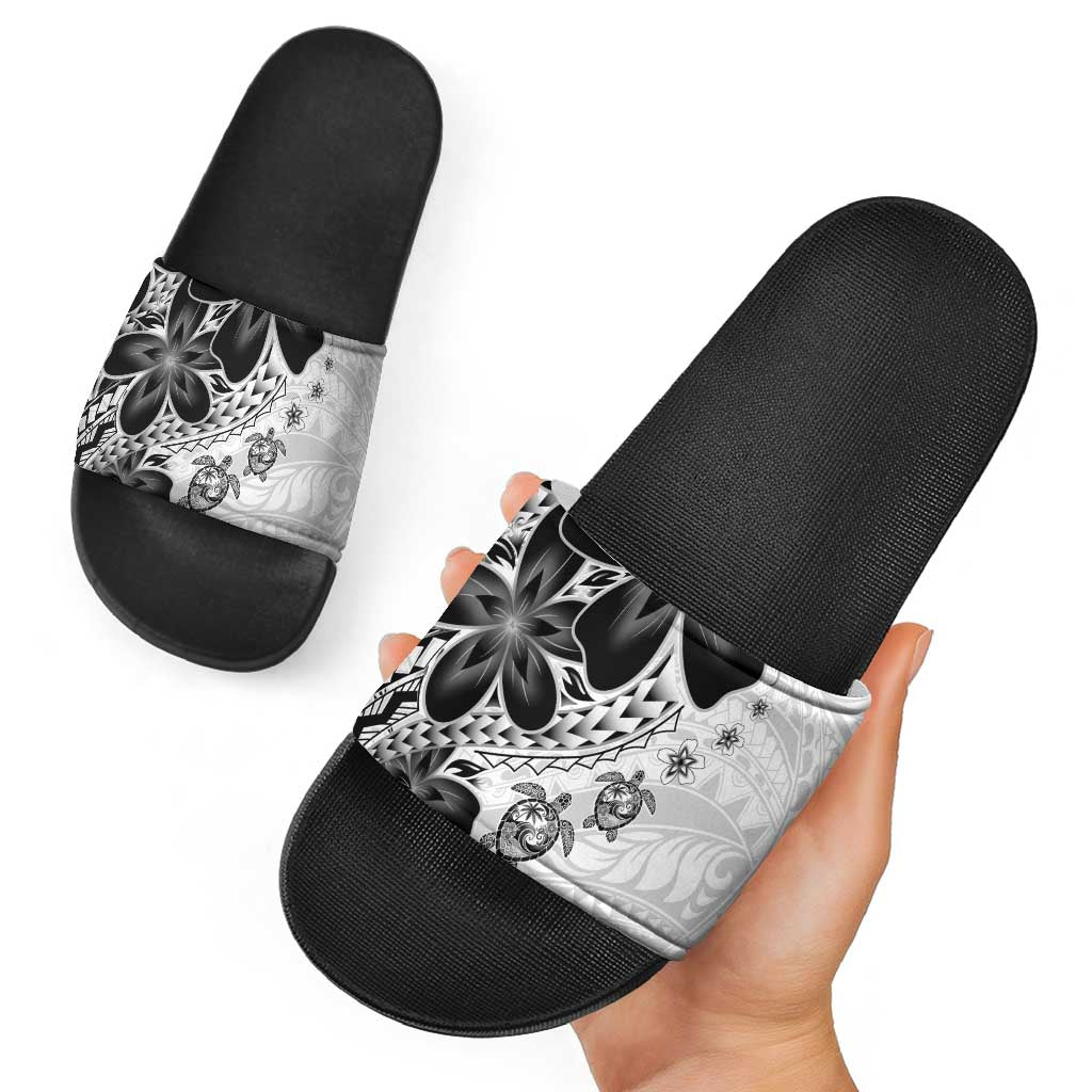 Polynesia Romantic Valentine Slide Sandals Sea Turtle Couple With White Plumeria LT05 - Polynesian Pride
