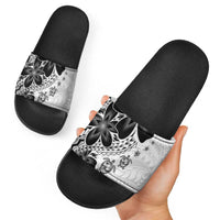 Polynesia Romantic Valentine Slide Sandals Sea Turtle Couple With White Plumeria LT05 - Polynesian Pride