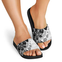 Polynesia Romantic Valentine Slide Sandals Sea Turtle Couple With White Plumeria LT05 - Polynesian Pride