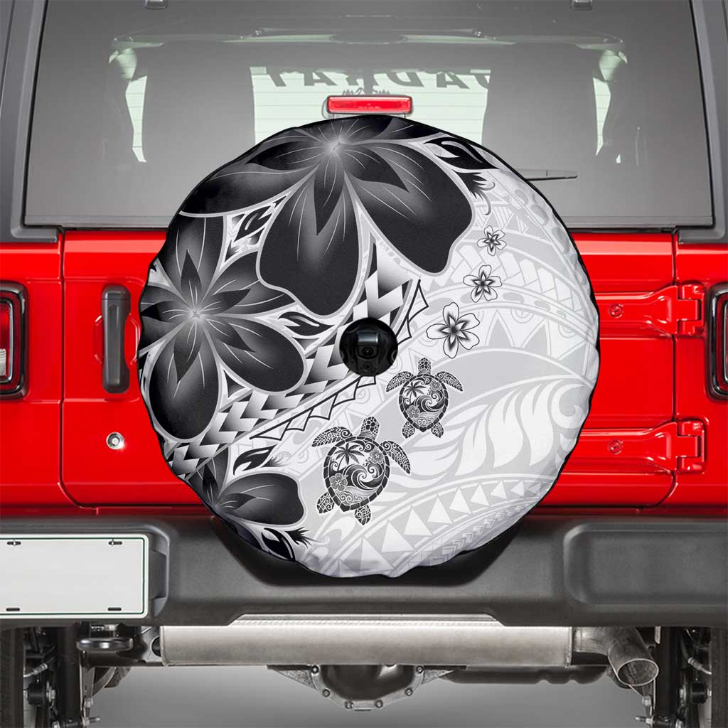 Polynesia Romantic Valentine Spare Tire Cover Sea Turtle Couple With White Plumeria LT05 - Polynesian Pride