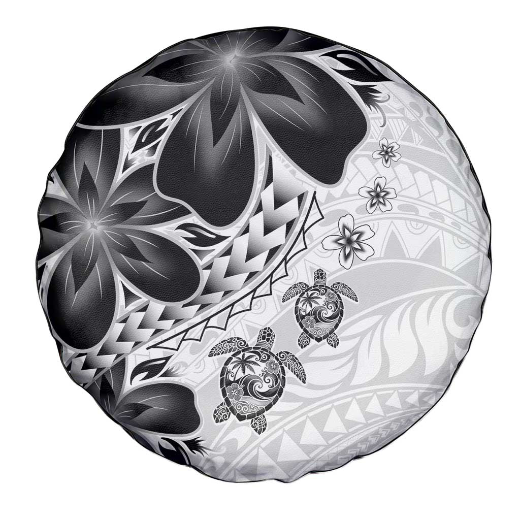 Polynesia Romantic Valentine Spare Tire Cover Sea Turtle Couple With White Plumeria LT05 - Polynesian Pride