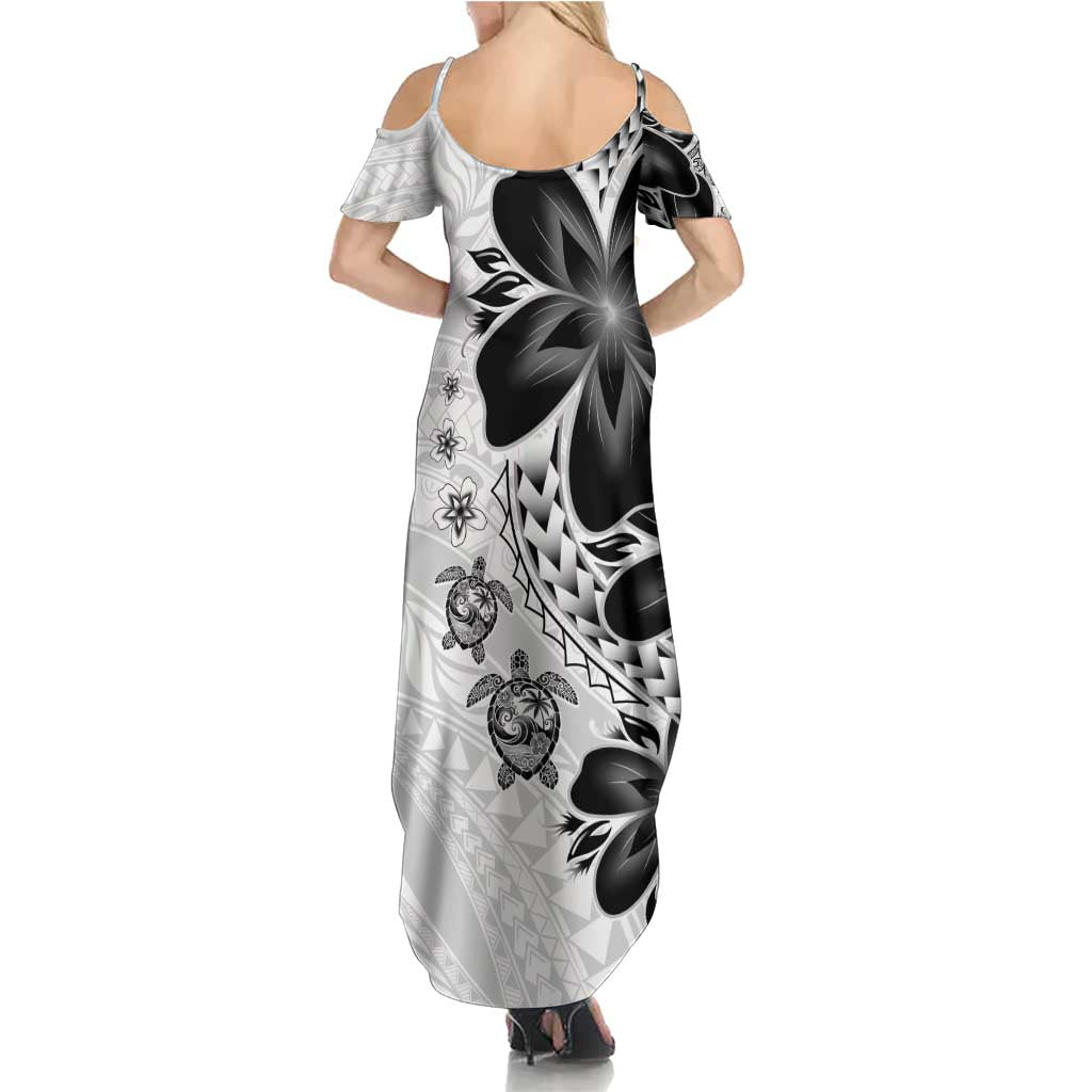 Polynesia Romantic Valentine Summer Maxi Dress Sea Turtle Couple With White Plumeria LT05 - Polynesian Pride