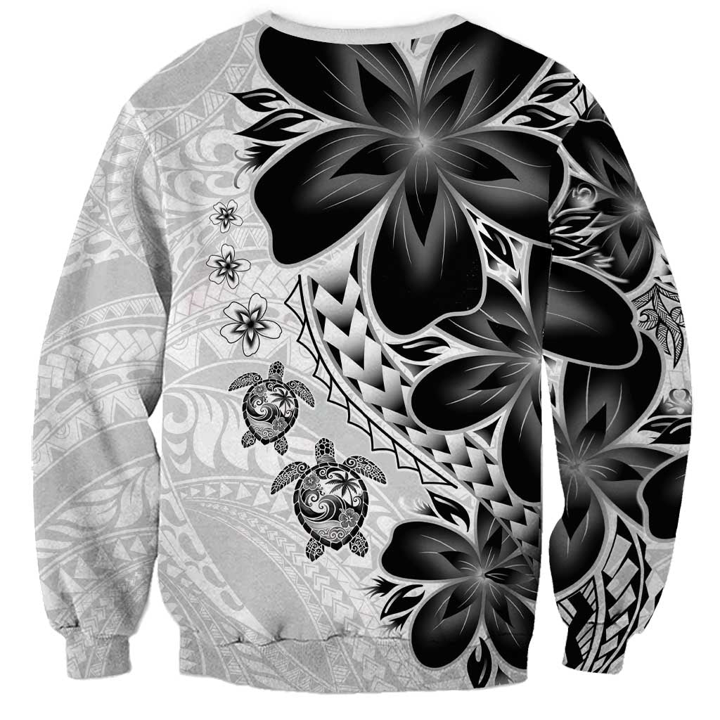Polynesia Romantic Valentine Sweatshirt Sea Turtle Couple With White Plumeria