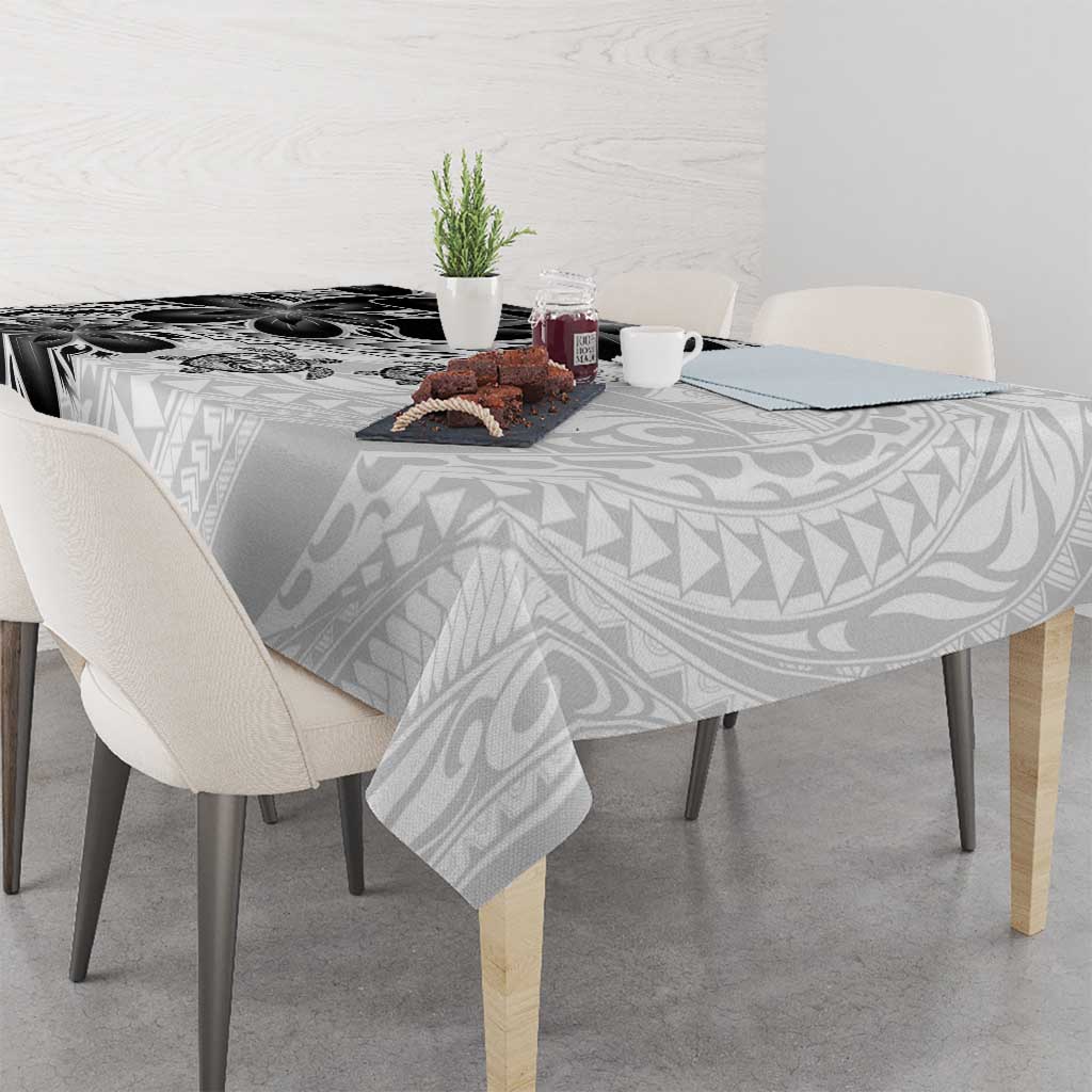 Polynesia Romantic Valentine Tablecloth Sea Turtle Couple With White Plumeria LT05 - Polynesian Pride