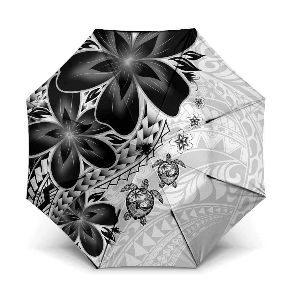 Polynesia Romantic Valentine Umbrella Sea Turtle Couple With White Plumeria LT05 One Size Folded 11.42 inch Opened Diameter 37.4 inch White - Polynesian Pride