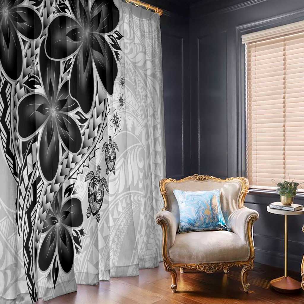 Polynesia Romantic Valentine Window Curtain Sea Turtle Couple With White Plumeria LT05 - Polynesian Pride