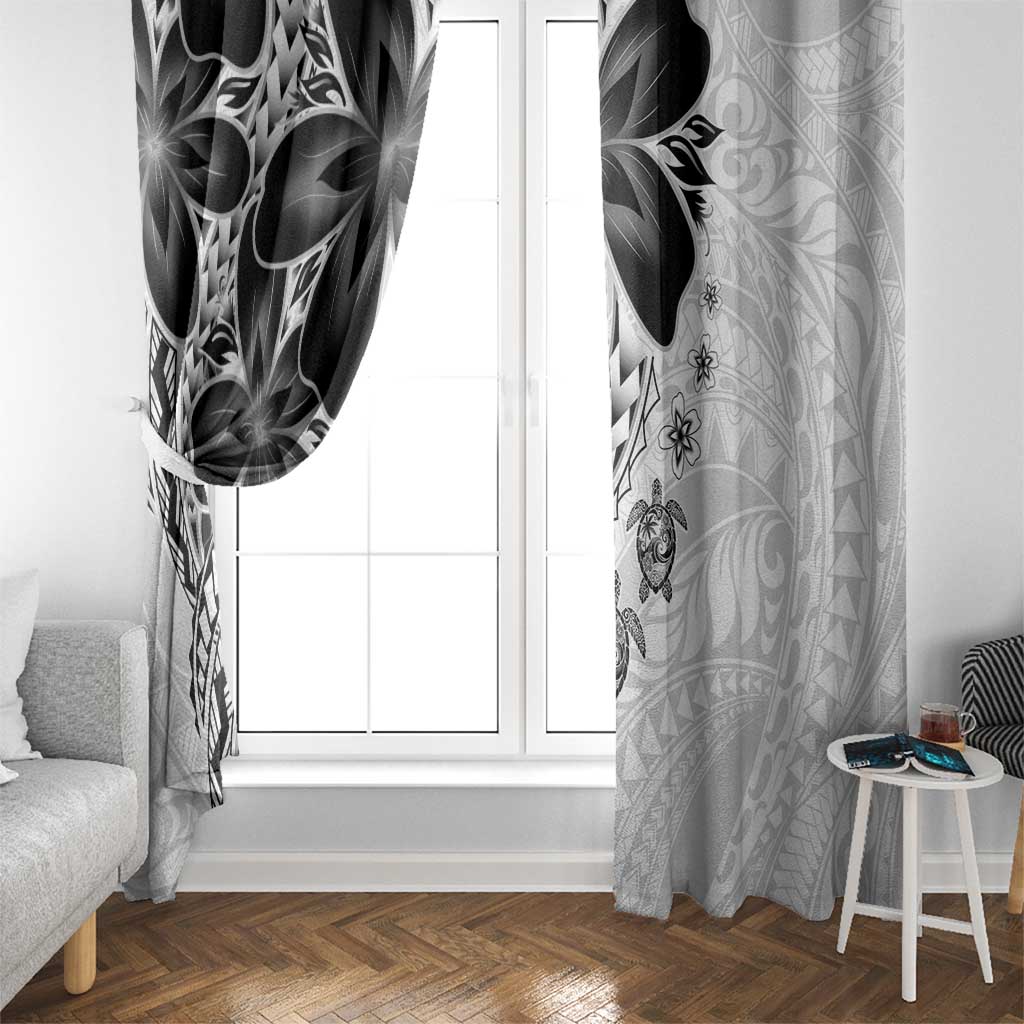 Polynesia Romantic Valentine Window Curtain Sea Turtle Couple With White Plumeria LT05 - Polynesian Pride