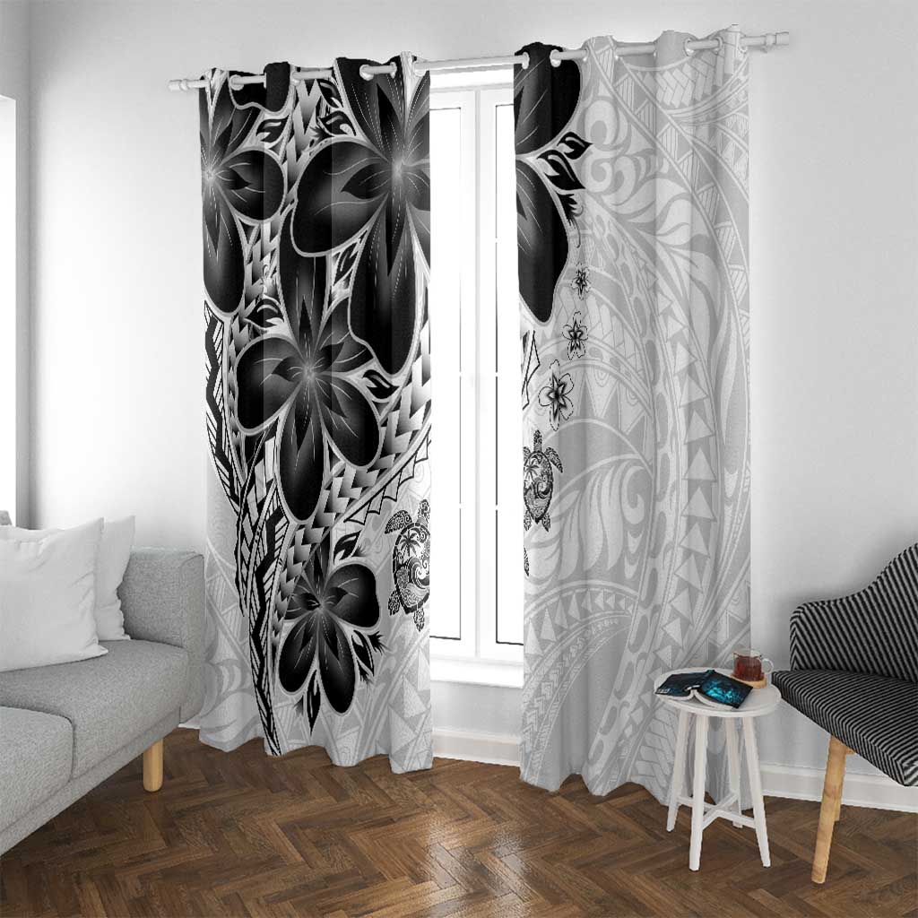 Polynesia Romantic Valentine Window Curtain Sea Turtle Couple With White Plumeria LT05 With Grommets White - Polynesian Pride