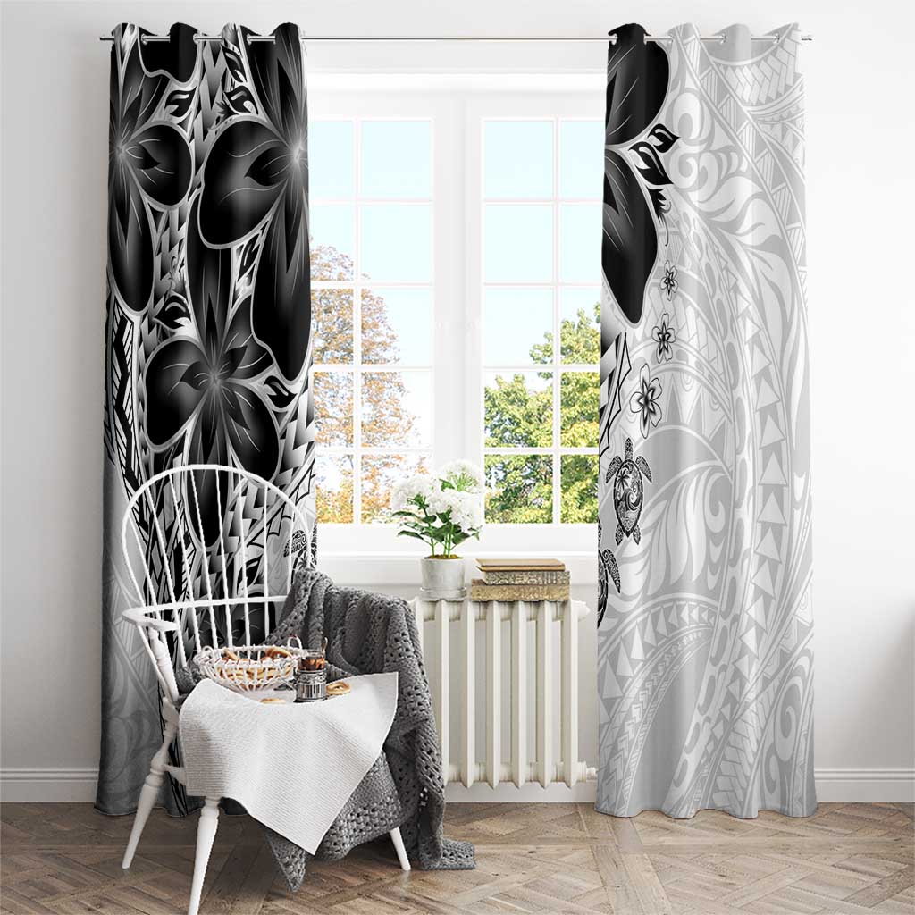 Polynesia Romantic Valentine Window Curtain Sea Turtle Couple With White Plumeria LT05 - Polynesian Pride