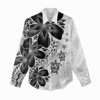 Polynesia Romantic Valentine Women Casual Shirt Sea Turtle Couple With White Plumeria LT05 - Polynesian Pride