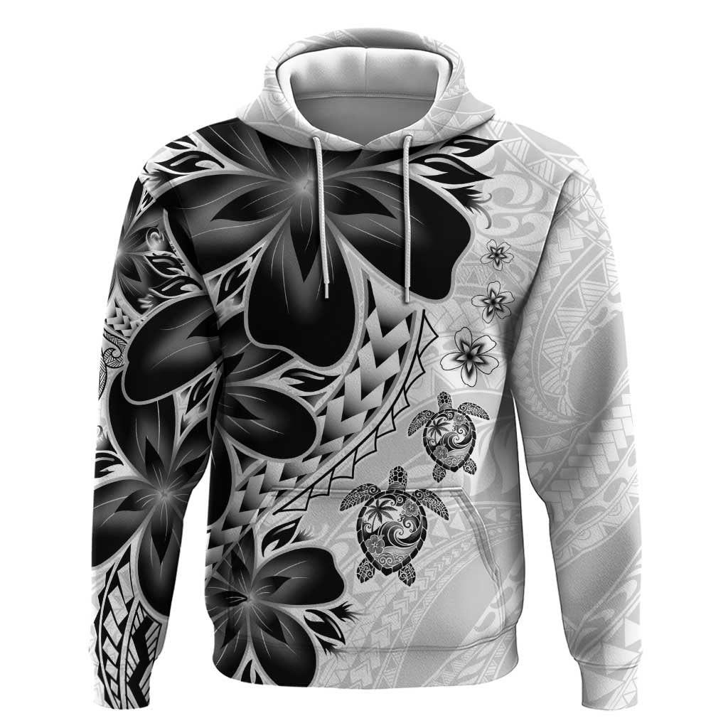 Polynesia Romantic Valentine Zip Hoodie Sea Turtle Couple With White Plumeria LT05 Pullover Hoodie White - Polynesian Pride