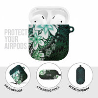Polynesia Romantic Valentine AirPods Case Sea Turtle Couple With Aqua Gradient Plumeria LT05 - Polynesian Pride
