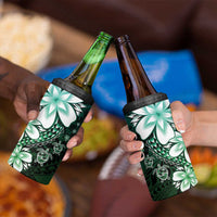 Polynesia Romantic Valentine 4 in 1 Can Cooler Tumbler Sea Turtle Couple With Aqua Gradient Plumeria LT05 - Polynesian Pride