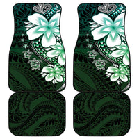 Polynesia Romantic Valentine Car Mats Sea Turtle Couple With Aqua Gradient Plumeria LT05 - Polynesian Pride