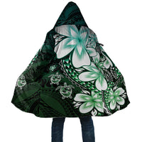 Polynesia Romantic Valentine Cloak Sea Turtle Couple With Aqua Gradient Plumeria LT05 Unisex Aqua - Polynesian Pride