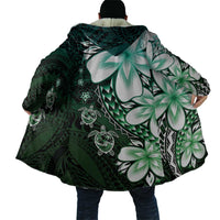 Polynesia Romantic Valentine Cloak Sea Turtle Couple With Aqua Gradient Plumeria LT05 - Polynesian Pride