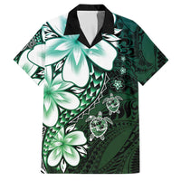 Polynesia Romantic Valentine Family Matching Mermaid Dress and Hawaiian Shirt Sea Turtle Couple With Aqua Gradient Plumeria