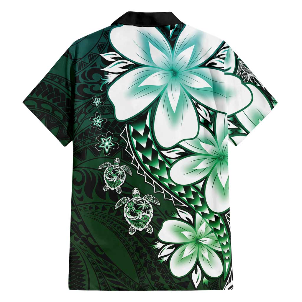 Polynesia Romantic Valentine Family Matching Mermaid Dress and Hawaiian Shirt Sea Turtle Couple With Aqua Gradient Plumeria
