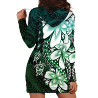 Polynesia Romantic Valentine Hoodie Dress Sea Turtle Couple With Aqua Gradient Plumeria LT05 - Polynesian Pride
