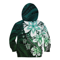Polynesia Romantic Valentine Kid Hoodie Sea Turtle Couple With Aqua Gradient Plumeria LT05 - Polynesian Pride