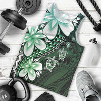 Polynesia Romantic Valentine Men Tank Top Sea Turtle Couple With Aqua Gradient Plumeria LT05 - Polynesian Pride