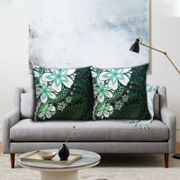 Polynesia Romantic Valentine Pillow Cover Sea Turtle Couple With Aqua Gradient Plumeria LT05 - Polynesian Pride