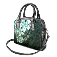 Polynesia Romantic Valentine Shoulder Handbag Sea Turtle Couple With Aqua Gradient Plumeria LT05 - Polynesian Pride
