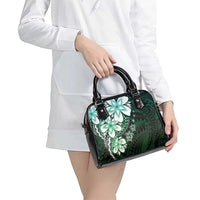 Polynesia Romantic Valentine Shoulder Handbag Sea Turtle Couple With Aqua Gradient Plumeria LT05 - Polynesian Pride