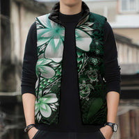 Polynesia Romantic Valentine Sleeveless Puffer Jacket Sea Turtle Couple With Aqua Gradient Plumeria LT05 - Polynesian Pride