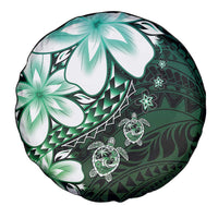 Polynesia Romantic Valentine Spare Tire Cover Sea Turtle Couple With Aqua Gradient Plumeria LT05 - Polynesian Pride