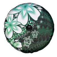 Polynesia Romantic Valentine Spare Tire Cover Sea Turtle Couple With Aqua Gradient Plumeria LT05 - Polynesian Pride