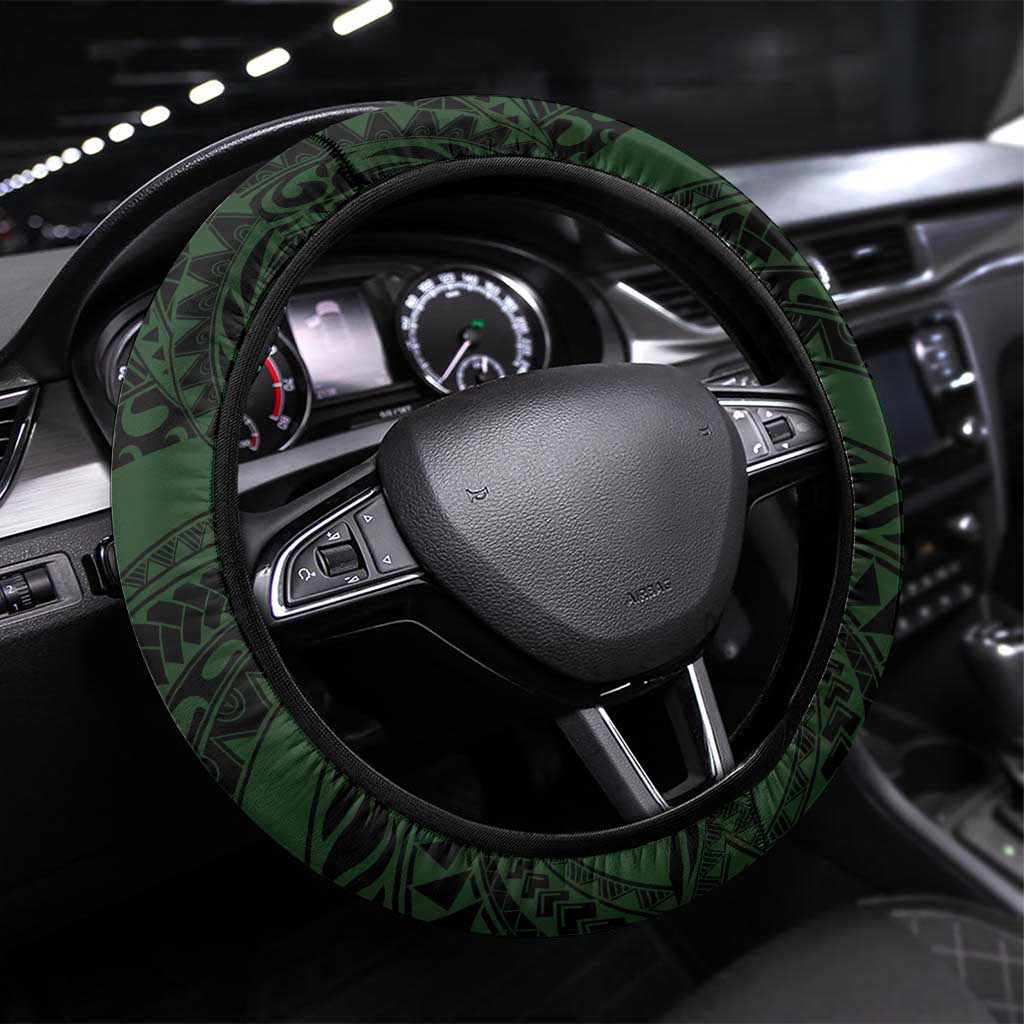 Polynesia Romantic Valentine Steering Wheel Cover Sea Turtle Couple With Aqua Gradient Plumeria LT05 Universal Fit Aqua - Polynesian Pride