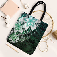 Polynesia Romantic Valentine Tote Bag Sea Turtle Couple With Aqua Gradient Plumeria LT05 Black Strap One Size Aqua - Polynesian Pride