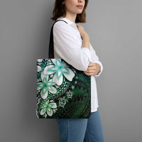 Polynesia Romantic Valentine Tote Bag Sea Turtle Couple With Aqua Gradient Plumeria LT05 - Polynesian Pride