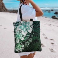 Polynesia Romantic Valentine Tote Bag Sea Turtle Couple With Aqua Gradient Plumeria LT05 - Polynesian Pride