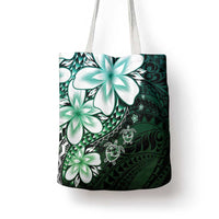 Polynesia Romantic Valentine Tote Bag Sea Turtle Couple With Aqua Gradient Plumeria LT05 - Polynesian Pride