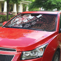 Polynesia Romantic Valentine Auto Sun Shade Sea Turtle Couple With Red Gradient Plumeria LT05 - Polynesian Pride