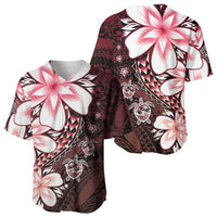 Polynesia Romantic Valentine Baseball Jersey Sea Turtle Couple With Red Gradient Plumeria