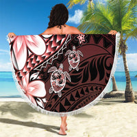Polynesia Romantic Valentine Beach Blanket Sea Turtle Couple With Red Gradient Plumeria LT05 - Polynesian Pride