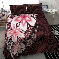 Polynesia Romantic Valentine Bedding Set Sea Turtle Couple With Red Gradient Plumeria LT05 - Polynesian Pride