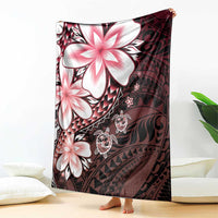 Polynesia Romantic Valentine Blanket Sea Turtle Couple With Red Gradient Plumeria LT05 - Polynesian Pride