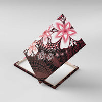 Polynesia Romantic Valentine Canvas Wall Art Sea Turtle Couple With Red Gradient Plumeria LT05 With Frame Red - Polynesian Pride