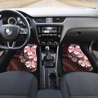 Polynesia Romantic Valentine Car Mats Sea Turtle Couple With Red Gradient Plumeria LT05 Set 2pcs - Front Red - Polynesian Pride