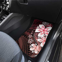 Polynesia Romantic Valentine Car Mats Sea Turtle Couple With Red Gradient Plumeria LT05 - Polynesian Pride