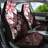 Polynesia Romantic Valentine Car Seat Cover Sea Turtle Couple With Red Gradient Plumeria LT05 - Polynesian Pride