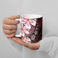Polynesia Romantic Valentine Ceramic Mug Sea Turtle Couple With Red Gradient Plumeria LT05 - Polynesian Pride